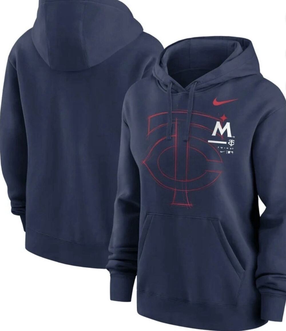 NWT Women’s Nike Minnesota Twins Big Game Hoodie XL Navy Sweatshirt X-Large